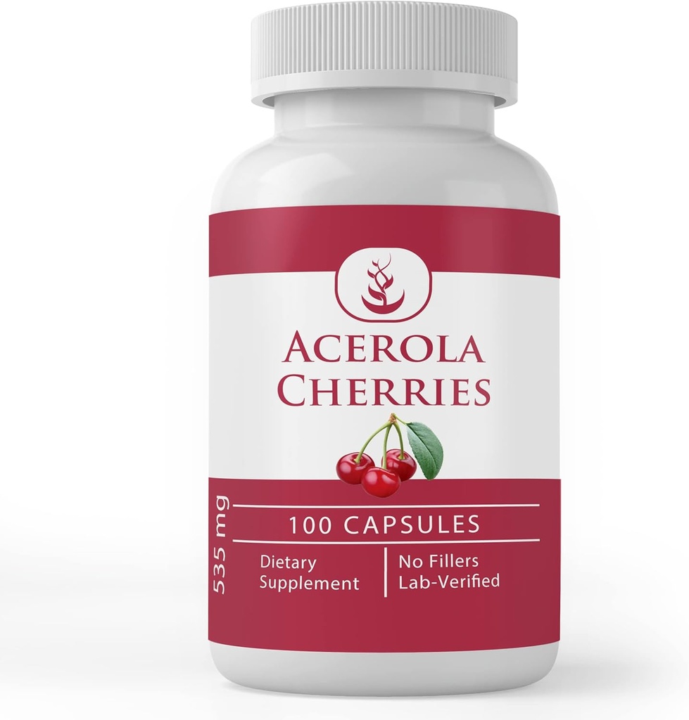 Αμιγώς πρωτότυπα συστατικά Acerola Cherry, (100 κάψουλες) Πάντα καθαρό, χωρίς πρόσθετα ή πληρωτικά