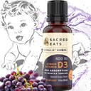 Bebekler için D Drops - 400 IU Per Drop, Natural & Sugar Free in MCT Oil for Best Abpole. 880 servisler. Bebek ve Toddler için Sıvı D3 Tamamını Kolay (Grape)