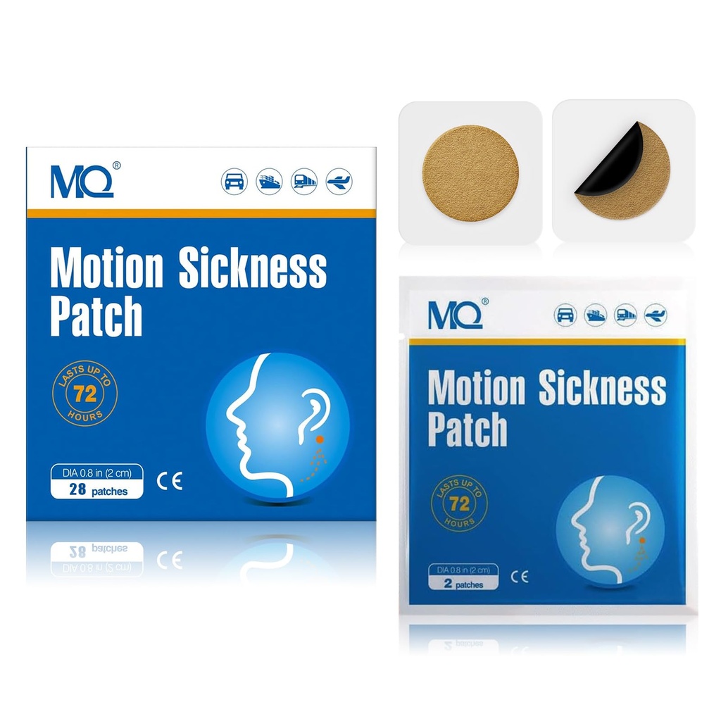 MQ 28ct Motion Hastaness Patches Non Drowsy, Sea Hastaness Patches for Cruise Travel Essentials, Water Patch Behind Ear for Car Airplane Altitude Hastaness, Long Last 72H