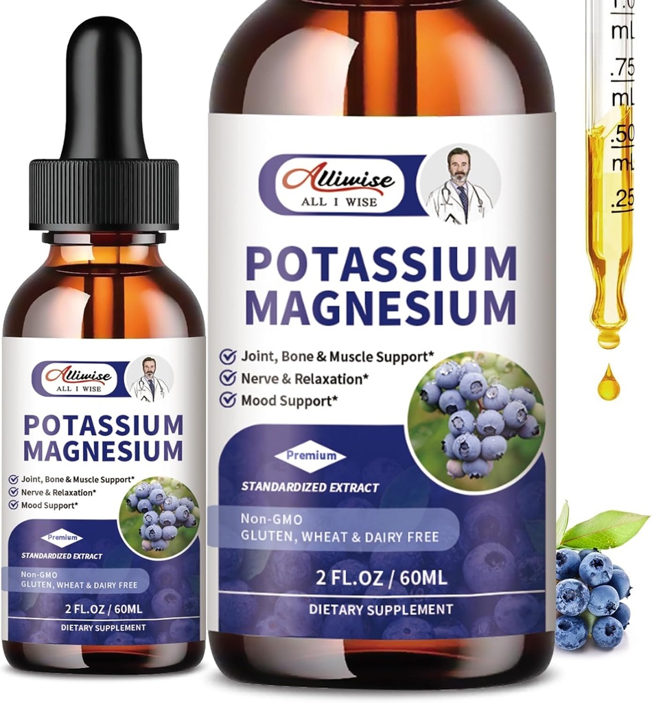2 Pack Pyum Magnezyum Tamamı Sıvı - Yüksek Aborpsiyon Calm Magnezyum Kompleksi ve Potasyum Plus Kalsiyum, D3, Leg Cramps & Bone & Energy & Immune Support - 4 Fl oz