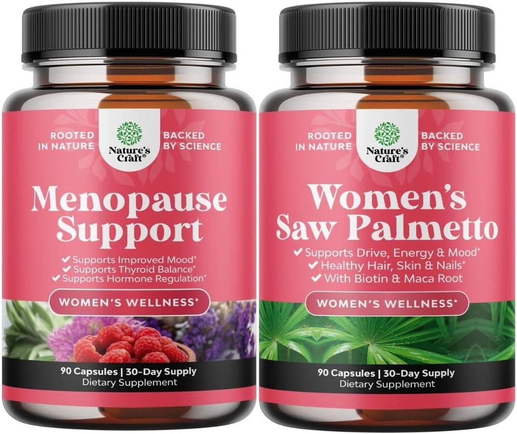 Dong Quai Vitex Chaste Berry & Black Cohosh & Extra Strength Saw Palmetto for Women 500 mg - Duo Blocker Saç Kaybı Maca Root & Biotin