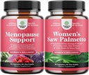 Συμπληρώματα εμμηνόπαυσης με Dong Quai Vitex Chaste Berry & Black Cohosh & Extra Strength Saw Palmetto για γυναίκες 500mg - DHT Blocker Hair Loss Supplement με Maca Root & Biotin