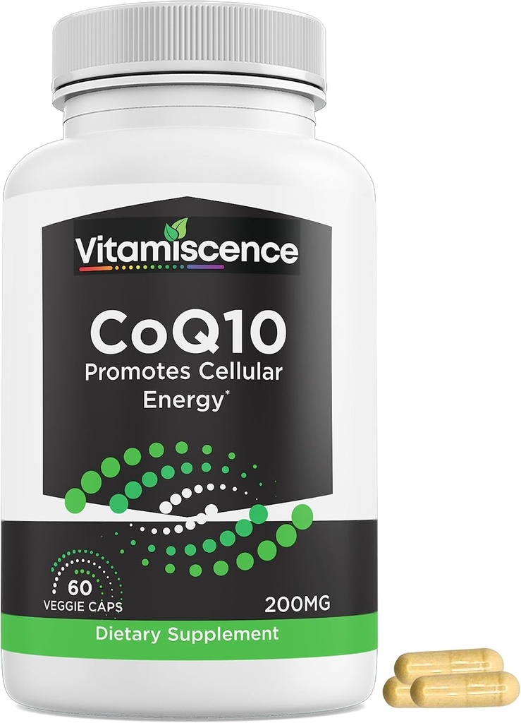 CoQ10, One Pack, 200 mg, 60 Capsules Kont. Hücreleri Enerji, Antioksi, Co q10 Supplements, for Men and Women.