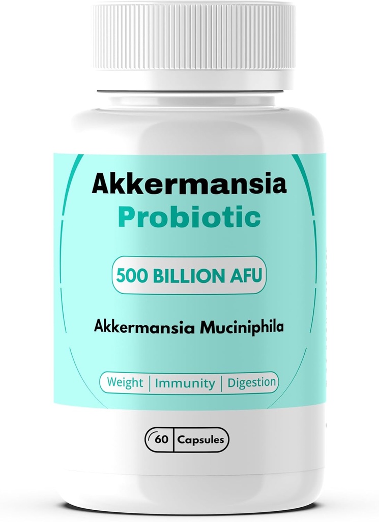 Akkermansia Muciniphilia Probiyotik 500 milyar AFU for Gut Health, for Immunity, Green Tea, Chromium, Vitamin D & Vitamin B12, 60 Capsules