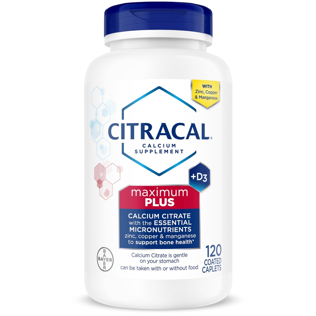 Citracal Maximum Plus, 650 mguba Citrate, kolayca 25 mcg (1000 IU) Vitamin D3, Bone Health Support,dis Supplement for Ages 12+, 120 Count (Package May Vary) ile kolayca absorbe edilmiş ve yüksek derecede programlanabilir.