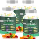 BIO VITALICA Mushroom Gummies – 10 Mushroom Complex with Lion’s Mane, Reishi, Chaga, Cordyceps & More – Fruity Vegan Gummies – Μη-GMO, Χωρίς γλουτένη, με βάση το φυτό – 4 συσκευασίες