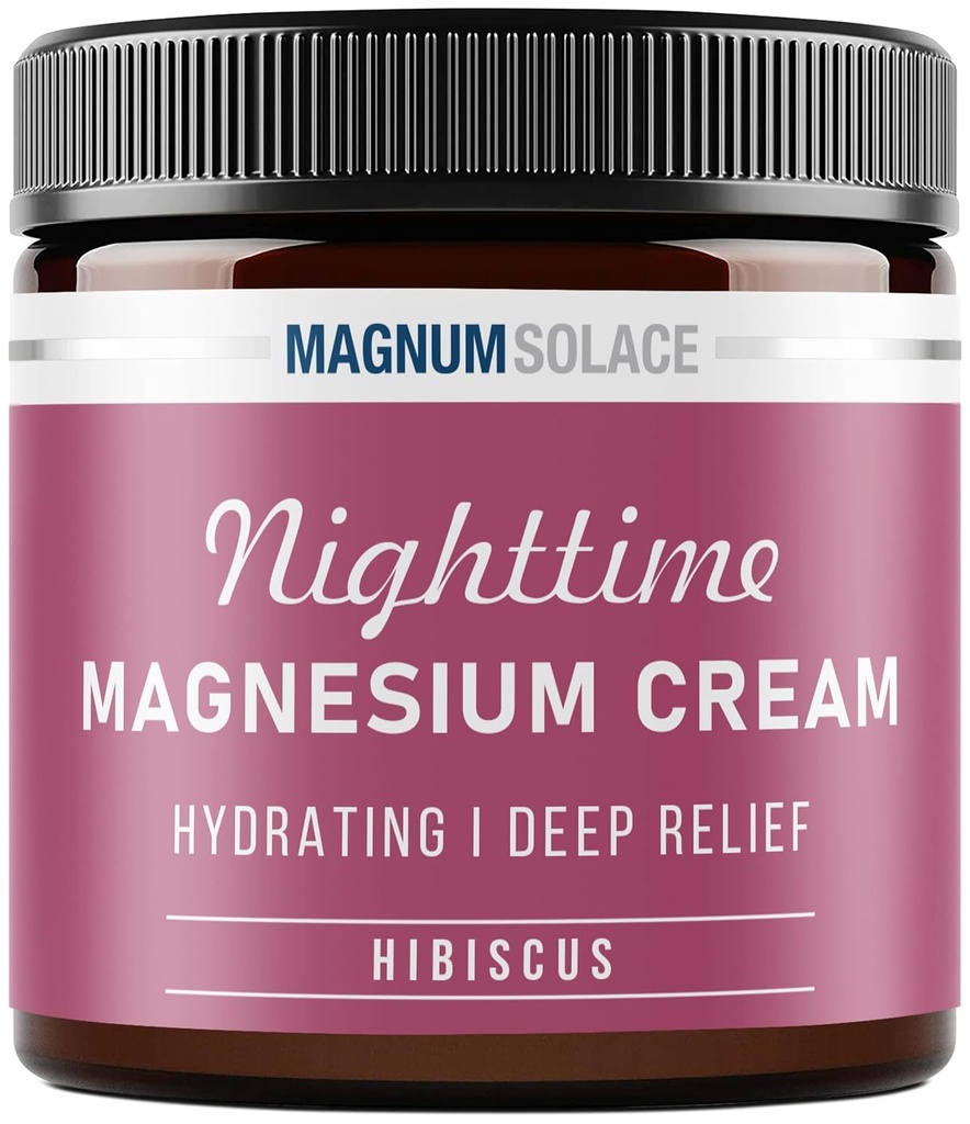 Magnezyum Lotion – Hydrating Nighttime Cream Act to Legs, Arms or Chest - Topical Chloride USA Made and Safe for Kids (Hibiscus)
