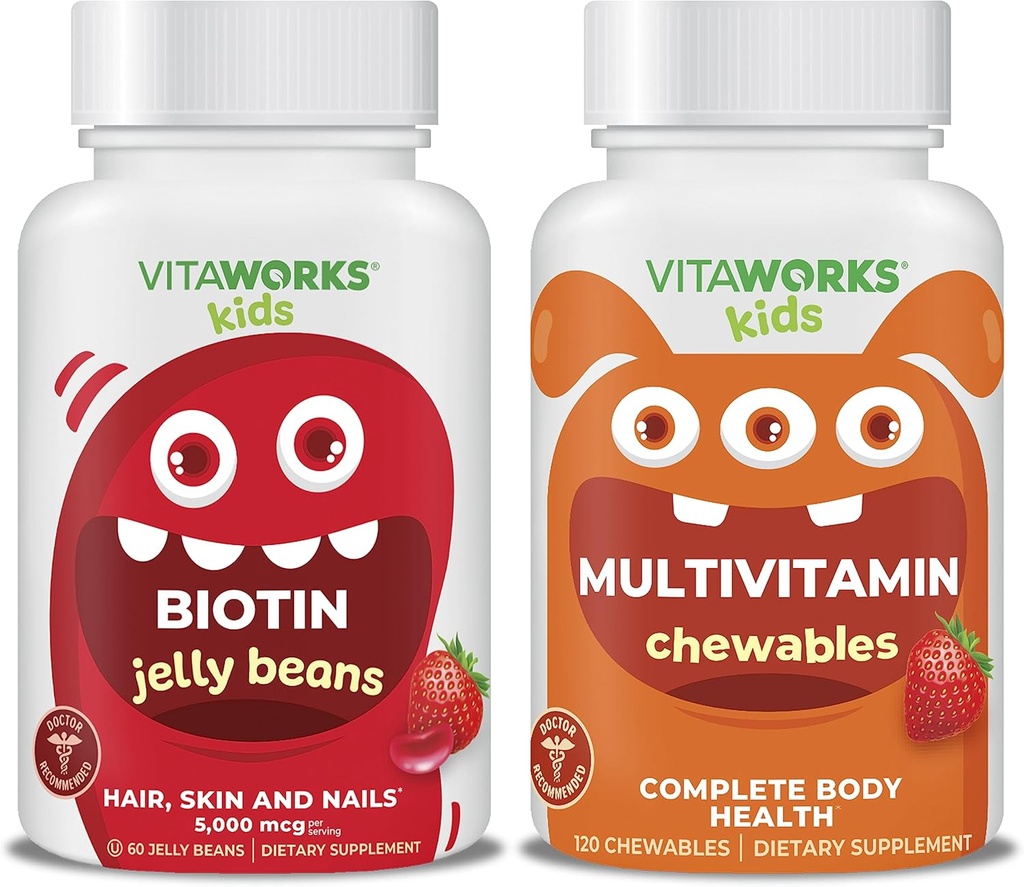 Çocuklar Biotin 5000 mg Jelly Beans + Multivitamin Chewables Sche
