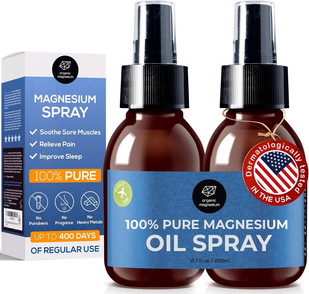 Magnezyum yapıştırıcısı Petrol - Eski Zechstein Seabed'den Leg Cramps için %100 Saf Topical Chloride | Spor, Rahatlama ve Uyku | Yetişkinler ve Çocuklar için Mükemmel (2X 3,33 oz)