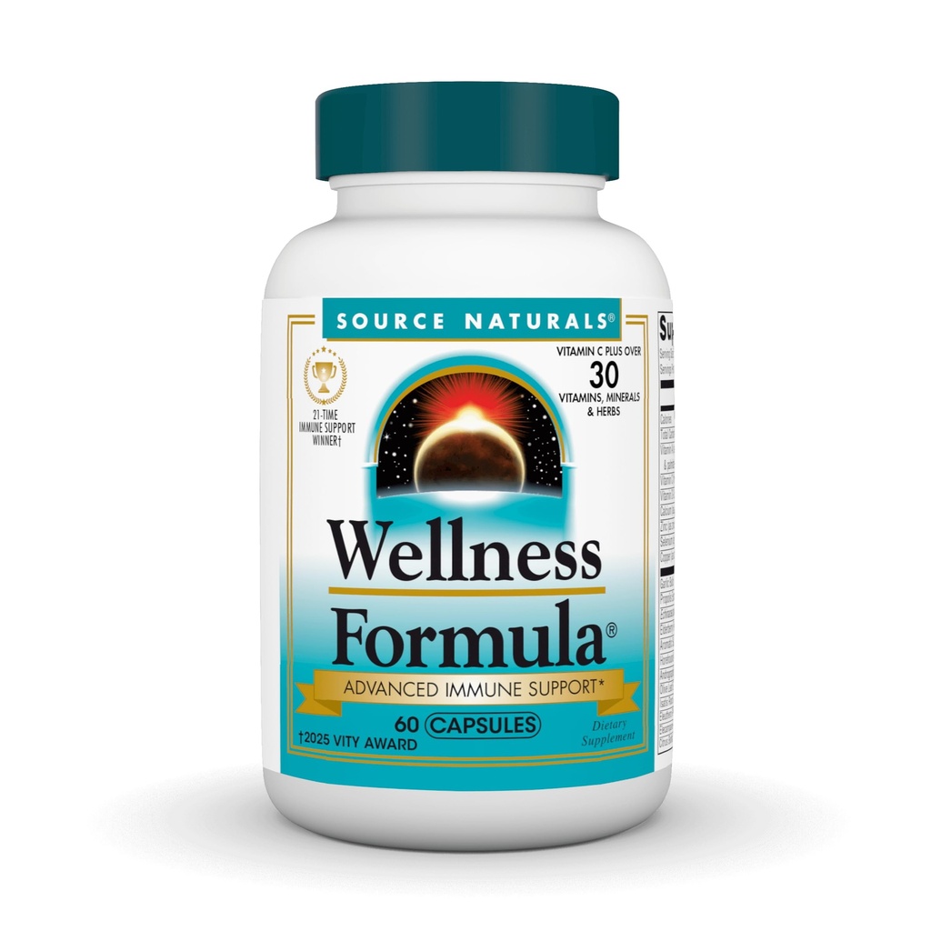 Source Naturals Wellness Formula Bio-Aligned Vitamins & Herbal Defense for Immune System Support - Diyetary Supplement & Immunity ATM - 60 Capsules