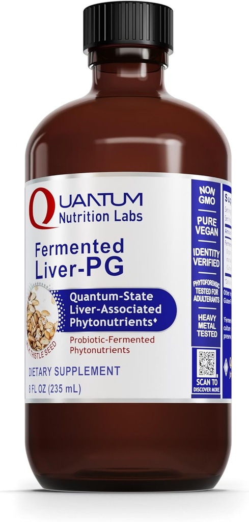 QNL Fermented Liver-PG - Vegan Liver Aid Supplement - Contains Organic Turmeric & Milk Thistle - Liver Support Supplement for Women & Men - 8 fl ozz