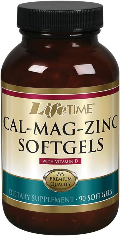 LIFETIMEdis Magnezyum çinko w/Vitamin D | Destek Bone, Muscle & Immunity Health | Easy Abxia | Softgel Capsule | 90 Capsules, 30 Hizmet