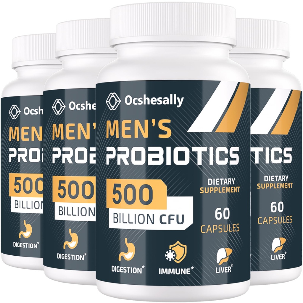 Erkekler için probiyotikler, 500 Milyar CFUs & 12 Strains Mens probiyotik, Turmeric, Cranberry, Goji - Probiyotikler for Digestive Health, Gut, Immune & Bloating, Prostate & Urinary Tract Health, 240