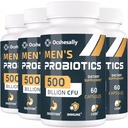 Erkekler için probiyotikler, 500 Milyar CFUs & 12 Strains Mens probiyotik, Turmeric, Cranberry, Goji - Probiyotikler for Digestive Health, Gut, Immune & Bloating, Prostate & Urinary Tract Health, 240