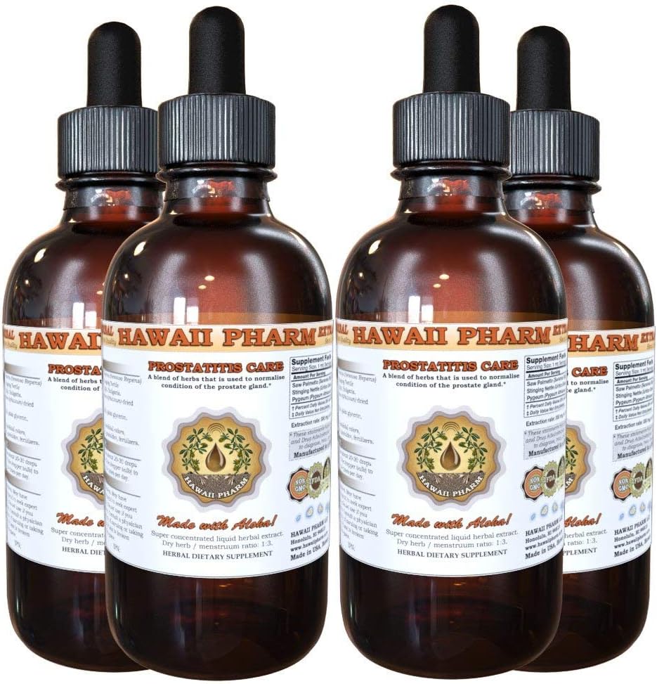 Prostate Support Diyetary Supplement: Pygeum (Pygeum Africanum) Bark, Saw Palmetto (Serenoa Repens) Berry, Sting Nettle (Urtica Dioica) Leaf Tincture (Alcohol-based Liquid Extract) 4x4 oz