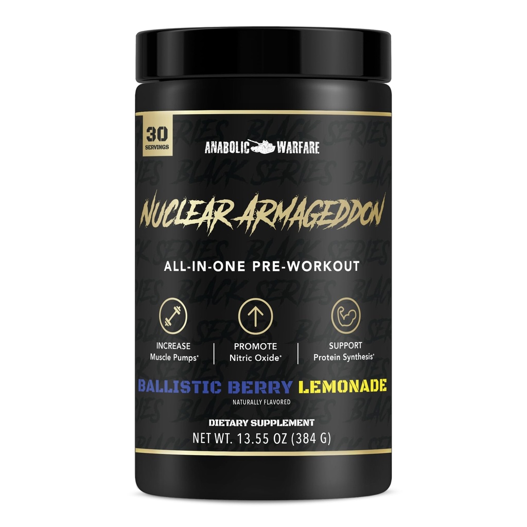 Erkek ve Kadınlar için L-Citrulline, Beta Alanine Toz ve Caffeine (Ballistic Berry Lemonade - 30 Hizmet)