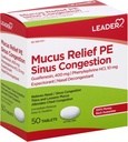 Lider Mucus Relief PE Sinus Congestion, Waitorant; Nasal Decongestant, Thins and Loosens Mucus, Immediate-Release, Alleviates Chest Congestion, 50 Tabletler