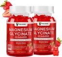 Μαγνήσιο Γλυκινικό Gummies 600mg, Ζάχαρη χωρίς Μαγνήσιο Gummies για ενήλικες, Φράουλα Magnesium συμπλήρωμα για το στρες & μυϊκή ανακούφιση & νευρική υγεία, μη-GMO, Γλουτένη χωρίς, Vegan, 120 Count