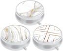 3 Pack Pill Box, Purse & Pocket için Küçük Pill Vakası, Cute Travel Medicine Organizer, Portatif Tıp Konteyneri Vitaminleri, İlaçları, Fish Oil & Supplement, White Mermer