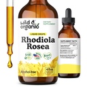 Wild & Organic Rhodiola Rosea Tincture - Rhodiola Rosea Supplement for Mood Support - Relaxing Root Extract Liquid Drops - Vegan, Sugar & Alkol Özgür - 4 fl ozz