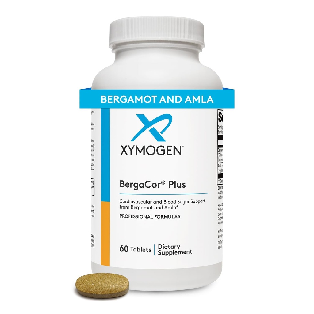 XYMOGEN BergaCor Plus - συμπλήρωμα Bergamot - Πολυφαινόλες για την υποστήριξη της καρδιοαγγειακής υγείας + Βοήθεια Διατήρηση Υγιή επίπεδα χοληστερόλης ήδη εντός της κανονικής εμβέλειας (60 δισκία)