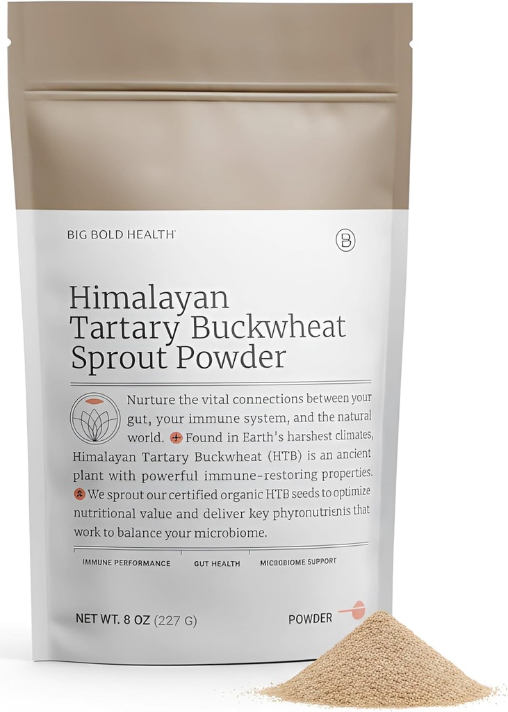 BIG BOLD ΥΓΕΙΑ Ιμαλαΐων Tartary Buckwheat Spriut Powder - Ανοσοποιητική υποστήριξη Superfood με 200x Περισσότερες Πολυφαινόλες, Προβιοτικές Ίνες, Μη ΓΤΟ, Χωρίς γλουτένη, Χωρίς κόκκους, Χορτοφαγικές, 30 Υπηρεσίες