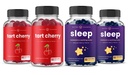 NutraChamps Tart Cherry (2 Pack) & Sleep Gummies (2 Pack) Uyku ve Kas Desteği için Bundlle
