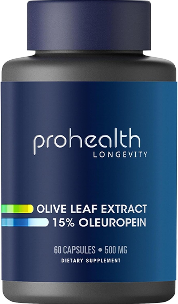 ProHealth Olive Leaf Extract (% 15 Ol Europein) (500 mg, 60 Veggie Capsules)
