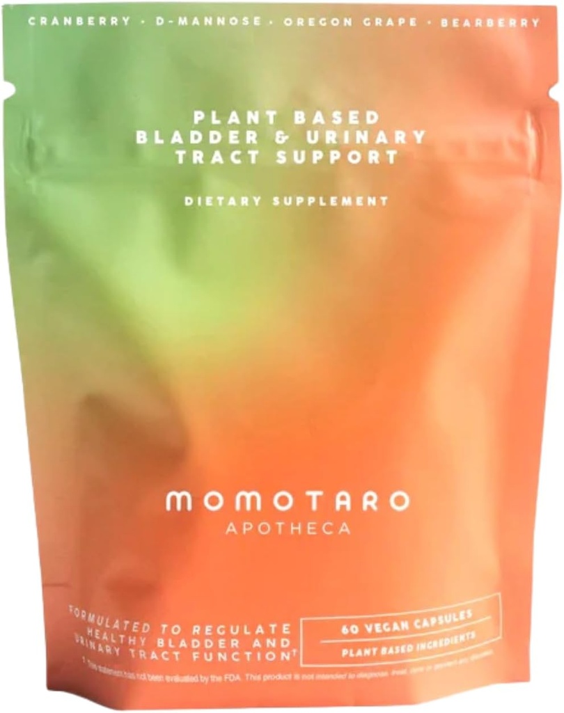 MOMOTARO APOTHECA Urinary Health Supplement, Natural Vaginal & Bladder Health, Urinary Tract Supplements - Cranberry, D Mannose, Vegan - Vaginal Health için Doğal Destek, PH Balance 60 Capsules
