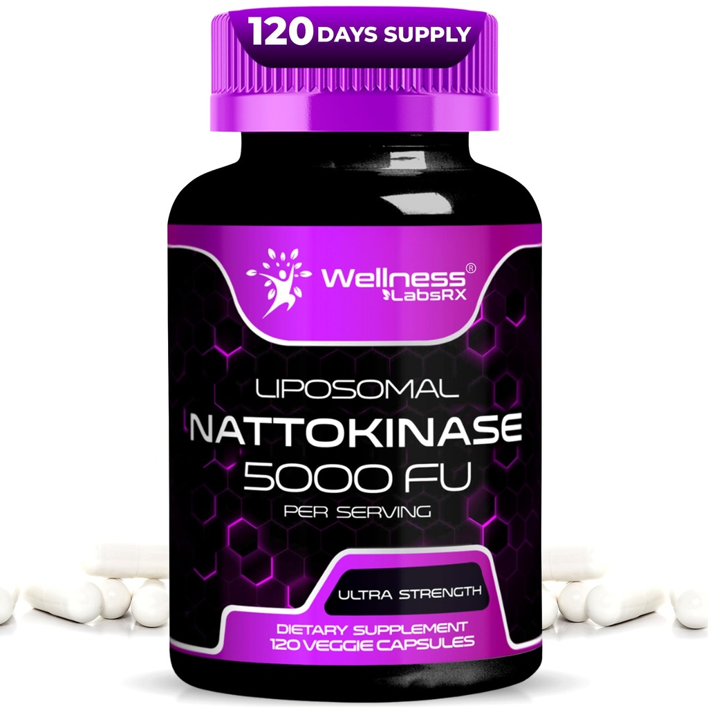 Nattokinase Συμπληρώματα κάψουλες 5000 FU, Third-party Tested Nattokinase – Ένζυμα από την ιαπωνική Natto – Daily Wellness Support – 120 Count (Pack of 1)