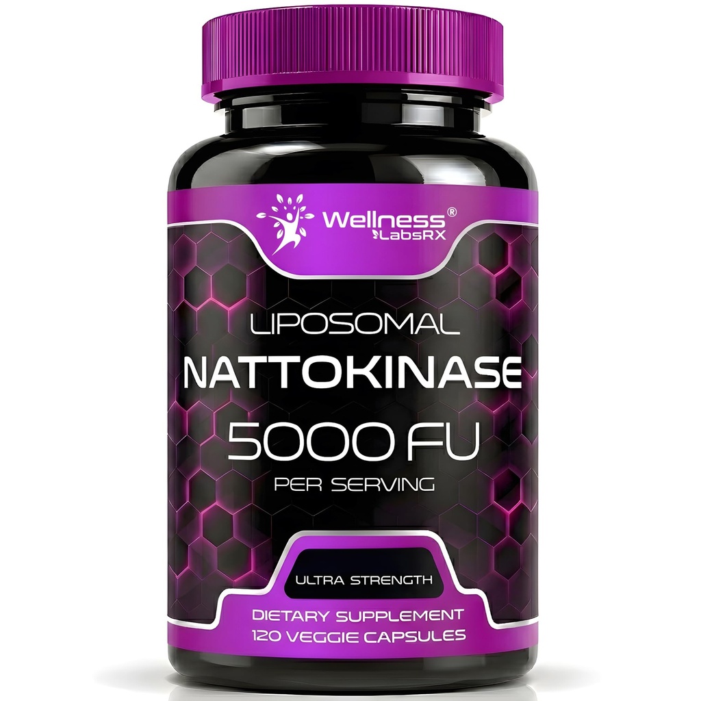 Nattokinase Συμπληρώματα κάψουλες 5000 FU, Third-party Tested Nattokinase – Ένζυμα από την ιαπωνική Natto – Daily Wellness Support – 120 Count (Pack of 1)