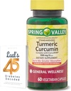 Spring Valley Turmeric Curcumin Supplement Sche with Lual's 45 Diabetes Decoded | Kompleks with CurcuWin | Diyet Supplement | 550 mg, 60 Capsules