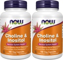 Şimdi Tamamlar, Choline & Inositol 500 mg, Sağlıklı Nerve Transmission*, Nervous System Health*, 100 Capsules (Pack of 2)