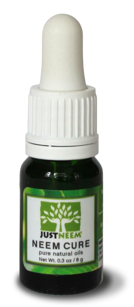 JustNeem Cure Oil - Doğal - Acne, Psoriasis, Eczema, Rosacea, Cold Sores, Toe Nails, Bug ve Spider Bites ve Diğer Skin Irritations hakkında en iyi. Dropper Cap Applicator ile. - 0.3 oz