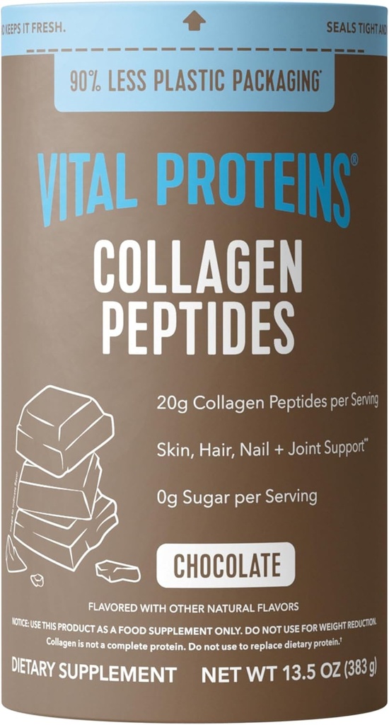 Vital Proteins Collagen Peptides Σκόνη - Σοκολάτα σε σκόνη για τα μαλλιά, τα νύχια, το δέρμα, τα οστά και κοινή υγεία, 13.5oz