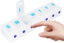 Extra Large Weekly Pill Organizer 1 Time a Day, Travel Pill Box 7 Day, Φορητή θήκη χαπιών με κουμπί Push, Daily Pill Dispenser για τη φαρμακευτική αγωγή Βιταμίνες Fish Oil Συμπληρώματα