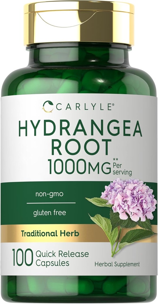 Carlyle Hydrangea Root Capsules | 1.000 mg | 100 Count | Non-GMO, Gluten Free Extract