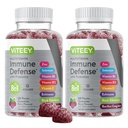 Viteey Multivitamin Gummies 8 in 1 Συμπλήρωμα Ανοσολογικής Υποστήριξης με Προβιοτικά - Ανοσοποιητικά Αναμνηστικά για Ενήλικες & Έφηβοι - Χορτοφαγικά, Ζελατίνη Δωρεάν, GMO Δωρεάν - Μασώμενα Berry Γεύση Πεκτίνη Ανοσοποιητική Άμυνα