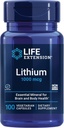 Life Extension Lityum, 1000 mcg – Lityum Orotate – Bilişsel Fonksiyonlar ve Hafızaya Yardım – Low-Dose Formula – Non-GMO, Gluten-Free, Vegetarian – 100 Capsules