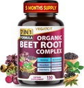 VEGATOT Beet Root *USA Made and Tested* Συμπυκνωμένο με Ginseng Maca Root Ashwagandha - Ενέργεια Stamina Ανοσολογική Υποστήριξη (150 Count (Pack of 1))