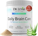 Zihin ve Odak için Beyin Supplementleri - Dr Lewis Daily Brain Care Toz with Aloe Vera – Plant-Based Nootropic and Energy Supplement for Brain Fog, mental Clarity, and Immune Support – Toz, 150g