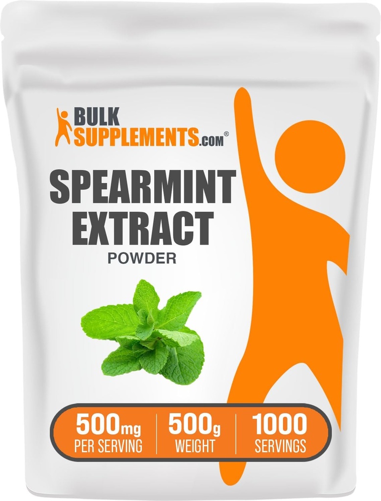 BulkSupplements.com Spearmint Ekstraksiyon Toz - Spearmint Supplement, Spearmint Toz - Spearmint Extract Food Grade, Vegan & Gluten Free, 500 mg per Service, 500g (1.1 lbs)