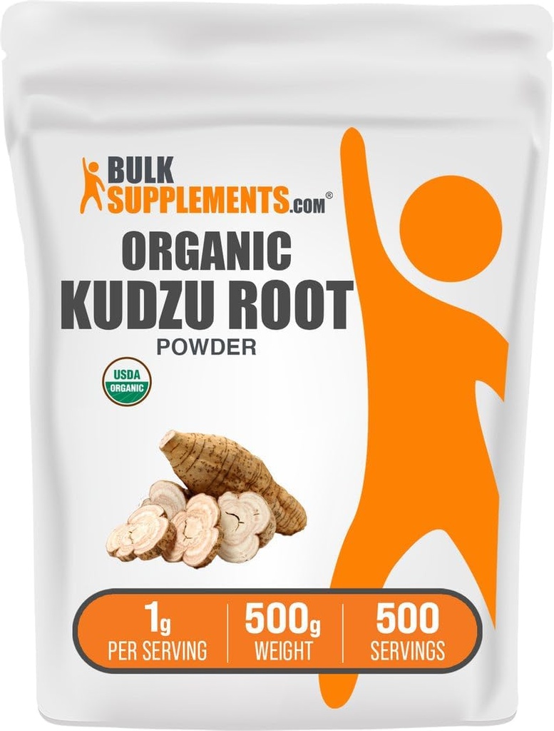 BulkSupplements.com Organik Kudzu Kök Toz - Organik Kudzu Kök Tamam, Herbal Supplement - Gluten Free - 1g per Service, 500g (1.1 lbs) (Pack of 1)
