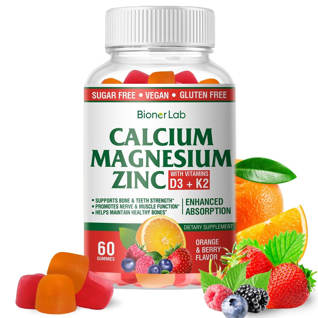 Vitamin D3 & K2 ile Biyoner Laboratuarı Çinko Gummies - Yüksek Potency Absorpsiyon - Orange ve Berry Flavored