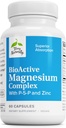 Terry Natural BioActive Magnezyum Kompleksi - Bone & Heart Health Support - Vitamin B6, çinko & Magnezyum - Pyridoxal-5-Phosphate Vegan Capsule Supplement - 60 Capsulesphate Vegan Capsule Supplement - 60 Capsules