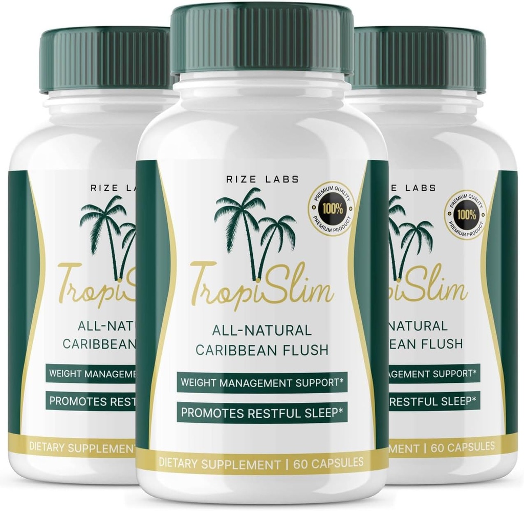 (Official 3 Pack) Tropislim, Tropislim All Natural Caribbean Flush, Kilo Kayıp Tamam, Tropislim Şampular for Women, Healthstyle + Leaner Physicsique, Tropislim İncelemeleri (180 Capsules)