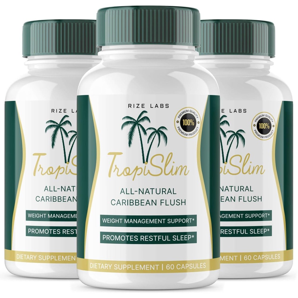 (Official 3 Pack) Tropislim, Tropislim All Natural Caribbean Flush, Kilo Kayıp Tamam, Tropislim Şampular for Women, Healthstyle + Leaner Physicsique, Tropislim İncelemeleri (180 Capsules)