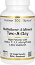 California Gold Nutrition Multivitamin ve Mineral ile MethylFolate ve Bio-Quercetin, Two-A-Day, 180 Veggie Capsules