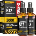 (2 Pack) - Υγρό B12 Spray 5000 mcg - Βιταμίνη B12 Υπογλώσσιο - Vegan B12 Βιταμίνη Spray - Μεθυλοκοβαλαμίνη Βιταμίνη B12 Υγρό Ενισχύει Ενέργεια & Mood - Χωρίς γλουτένη & Μη ΓΤΟ