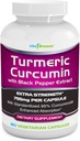 Turmeric Curcumin Complex with Black Pepper Extract - 755 mg per Capsule, 180 Veg. Caps - Contains Piperine (For Superior Abxia and Tumeric Bio-Availability) ve% 95 Standardized Curcuminoids